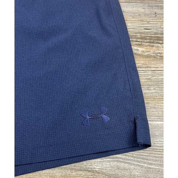 Under Armour Loose Shorts Men's Navy Blue Elastic Waist Drawstring Gym XXL 39/9 - Picture 2 of 12